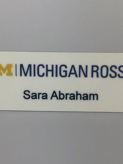 UM ROSS SCHOOL OF BUSINESS FULL COLOR NAME TAG
