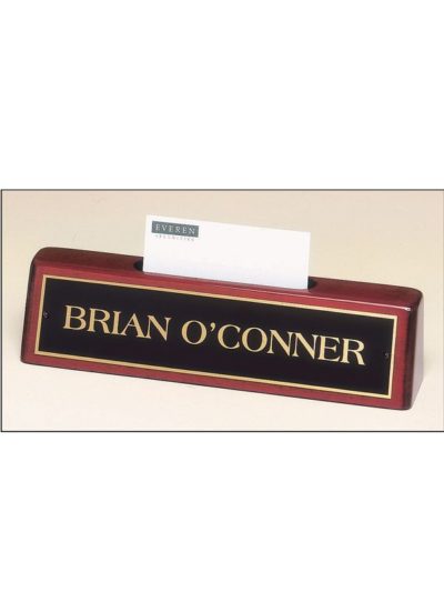 Rosewood Piano-Finish Nameplate with Business Card Holder - 541
