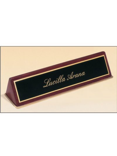 Rosewood Stained Piano-Finish Nameplate - 572