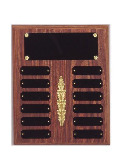 Walnut Finish 10-1/2x13 Perpetual Plaque with Vertical Ornament - P1060