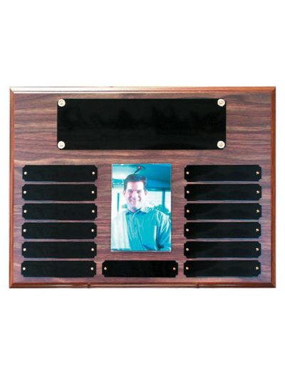 Walnut Finish 12x16 Perpetual Plaque with Picture Holder - P1063