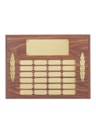 Walnut Finish 12x16 Perpetual Plaque with Vertical Ornaments - P2054