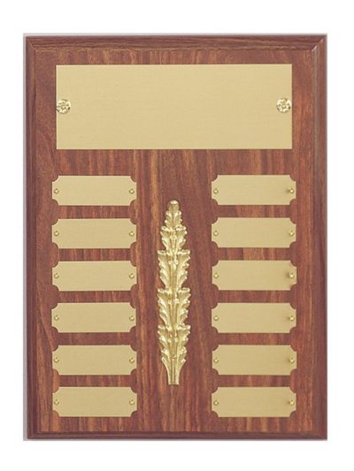 Walnut Finish 9x12 Perpetual Plaque with Vertical Ornament - P2056