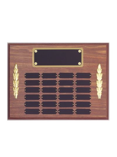 Walnut Finish 12X16 Perpetual Plaque with Vertical Ornaments - P3054