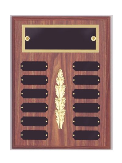 Walnut Finish 9x12 Perpetual Plaque with Vertical Ornament - P3056