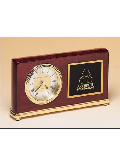 Rosewood Finish with Brass Base and Diamond-Spun Dial - BC48