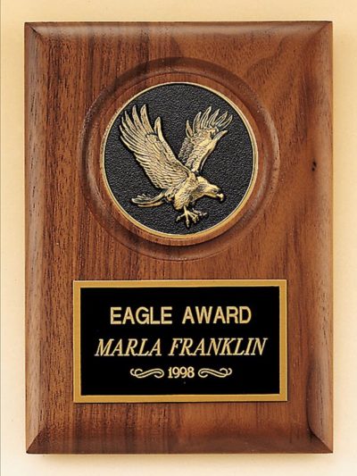 American Walnut Eagle Plaque - P3168 - MADE IN USA