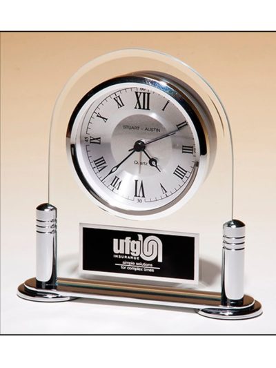 Desk Clock with Beveled Glass Upright - BC999