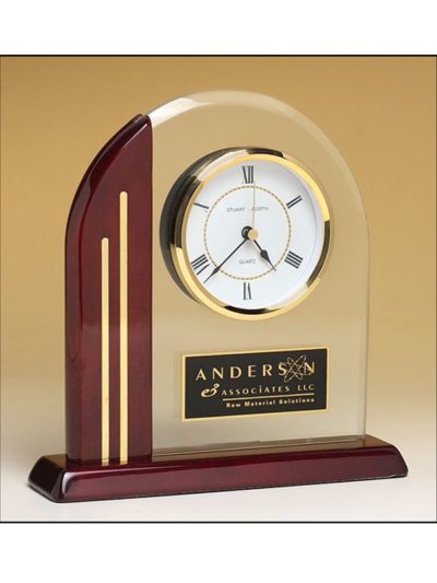 Arch Clock with Rosewood Finish Post - BC919