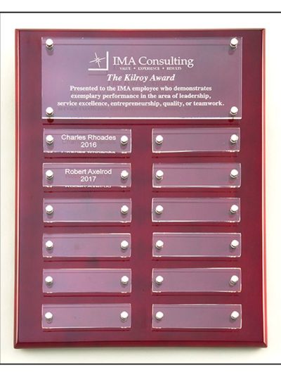 Rosewood High Gloss Plaque with Acrylic Plates - P5340