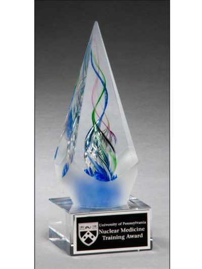 Arrow Shaped Art Glass Award with Frosted Glass Accent - 2264