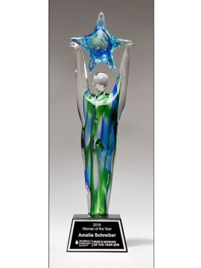 Art Glass Star Achiever Trophy - 2282