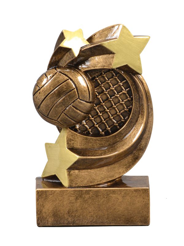 gold star swirl volleyball trophy resin 55818GS 