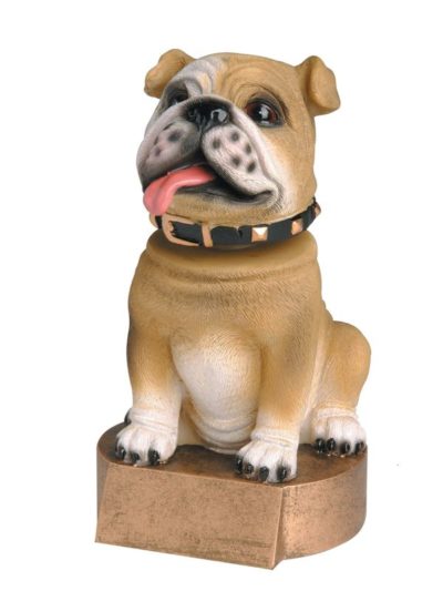 Mascot Bobble Bulldog, Brown Resin - BHC651