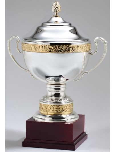 Silver Plated Italian Cup on Wood Base - 1576 Series