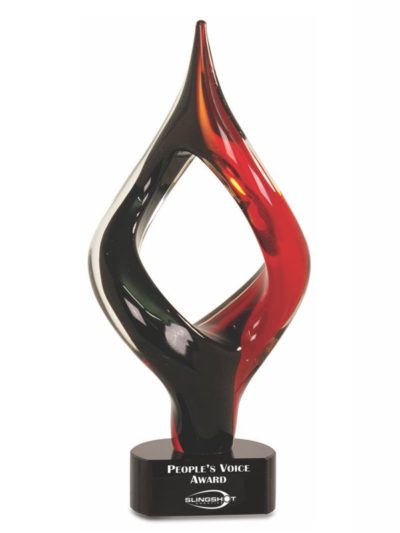Red/Black Flame Twist Glass - AGS04