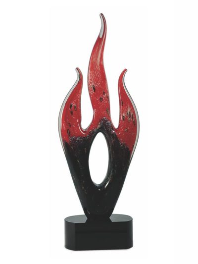 Red/Black Flame Art Glass - AGS15