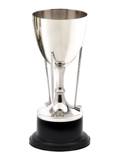 Nickel Plated Golf Cup on Wood Base - GC600 Series