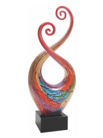 Multi Color Twist Art Glass with Black Base - AGS51