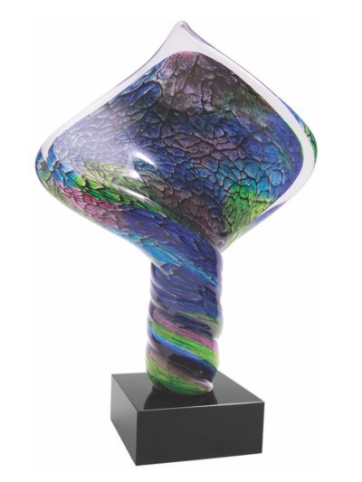 Diamond Twist Art Glass with Black Base - AGS52