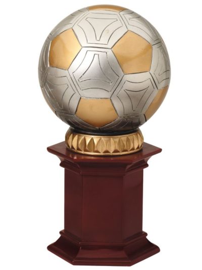Soccer Pedestal Resin Sculpture - RF855