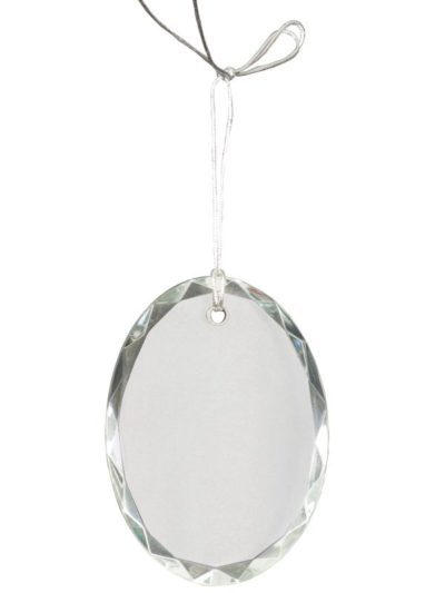 Crystal Oval Facet Christmas Ornament - CRY3617