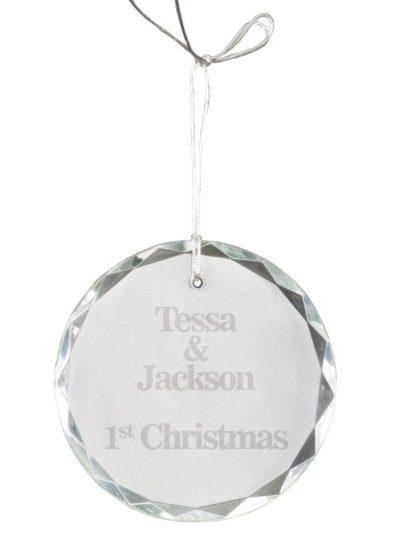 Crystal Round Facet Christmas Ornament - CRY3618