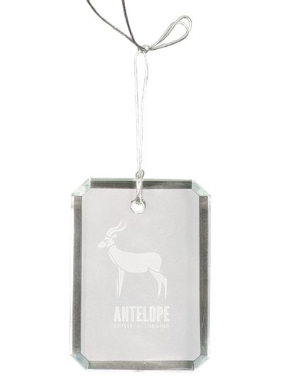 Crystal Rectangle Clipped Corner Christmas Ornament - CRY3621