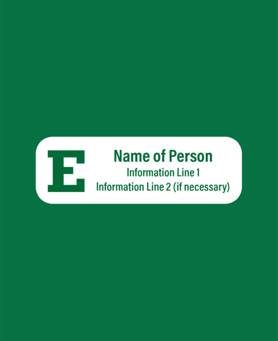 EMU Official Color Block E Name Badge 1"x3" - EMU1
