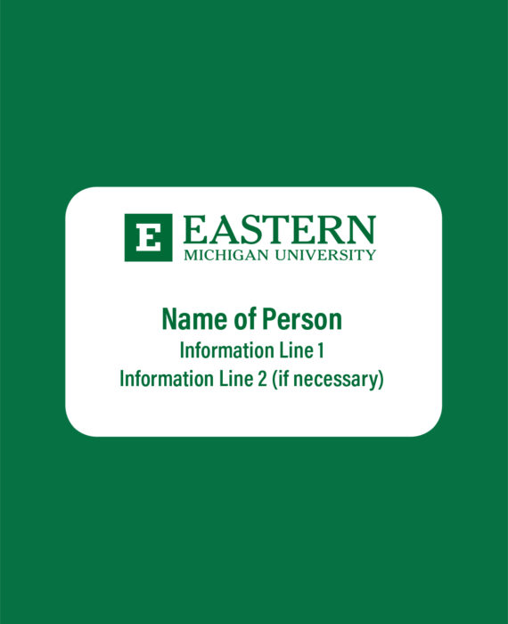 EMU Official Color Block E Stacked Wordmark Name Badge 2"x3" - EMU5
