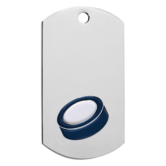 Overstock - Hockey, Dog Tag Medal, Silver - 2" - 39200S