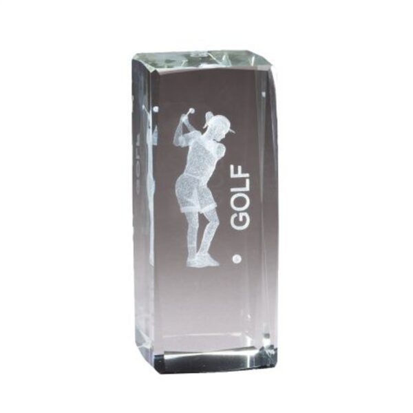 golf award Collegiate Series Golf Female Crystal Block – CRY1293 Crystal Crystal product image