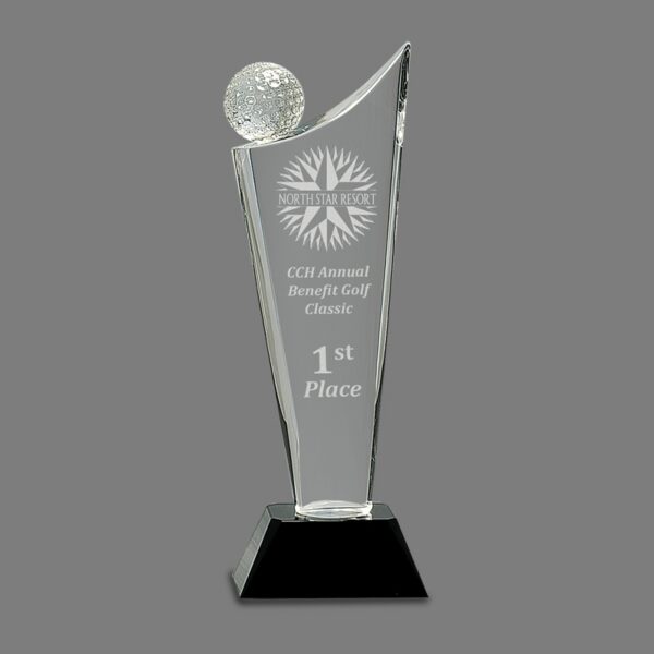 golf award Golf Crystal Wave Peak Award – CRY338 Crystal Crystal product image